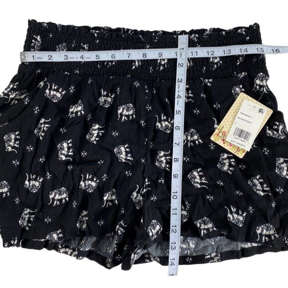BeBop Shorts Juniors' LARGE Black White Elephant Animal Print Comfort Soft NEW - Picture 4 of 13